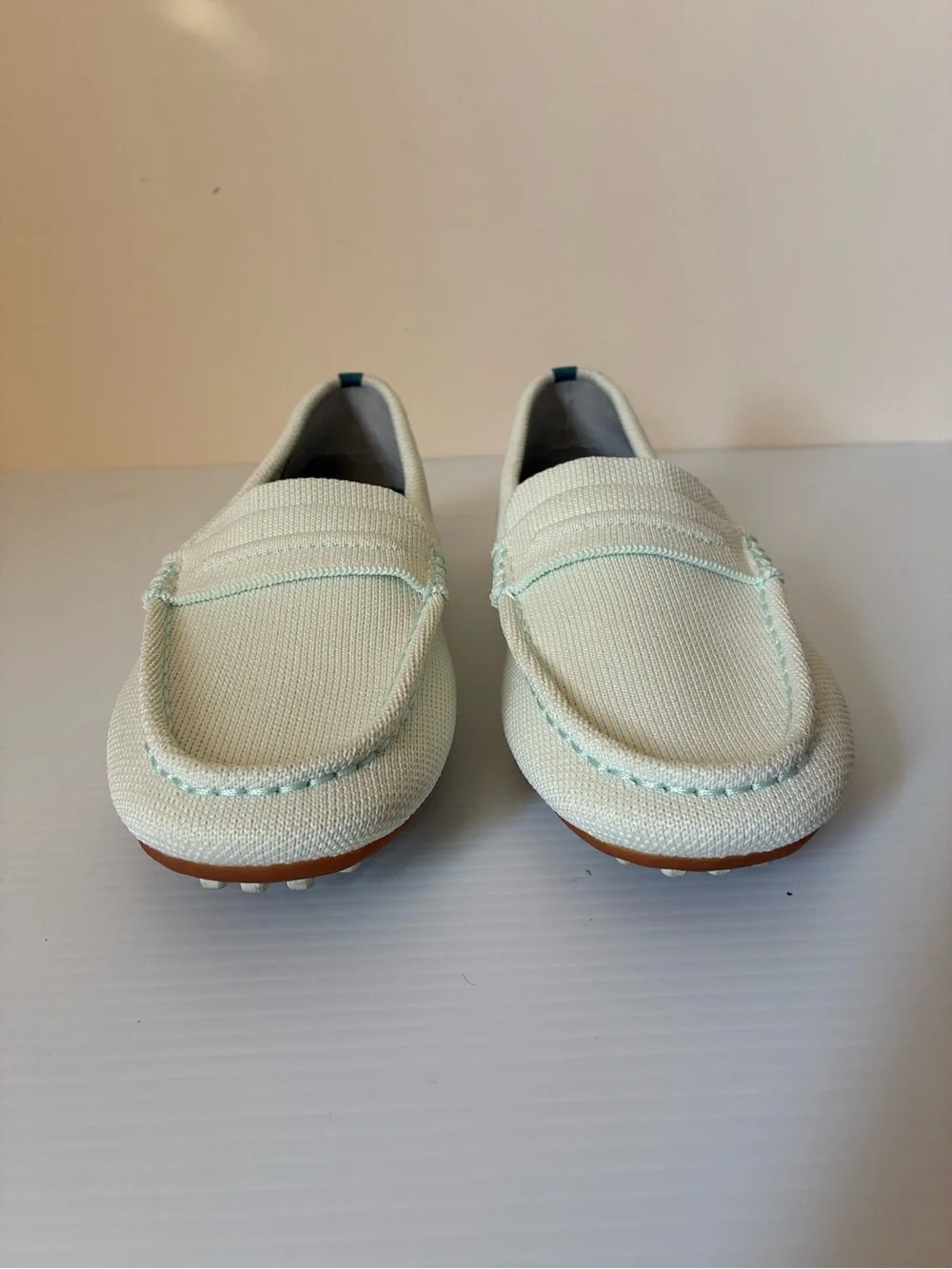 Rothy’s The Driver Mint Green Knit Slip-On Loafers size 7